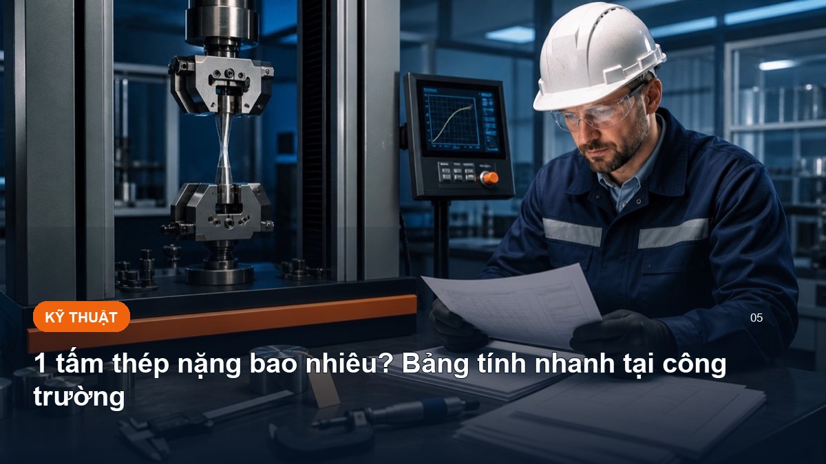 1 tấm thép nặng bao nhiêu? Bảng tính nhanh tại công trường