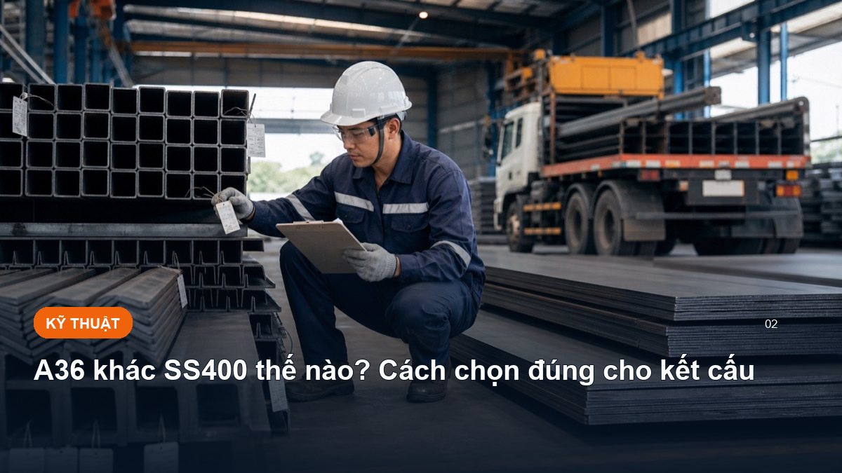 A36 khác SS400 thế nào? Cách chọn đúng cho kết cấu