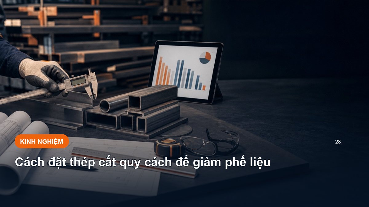 Cách đặt thép cắt quy cách để giảm phế liệu