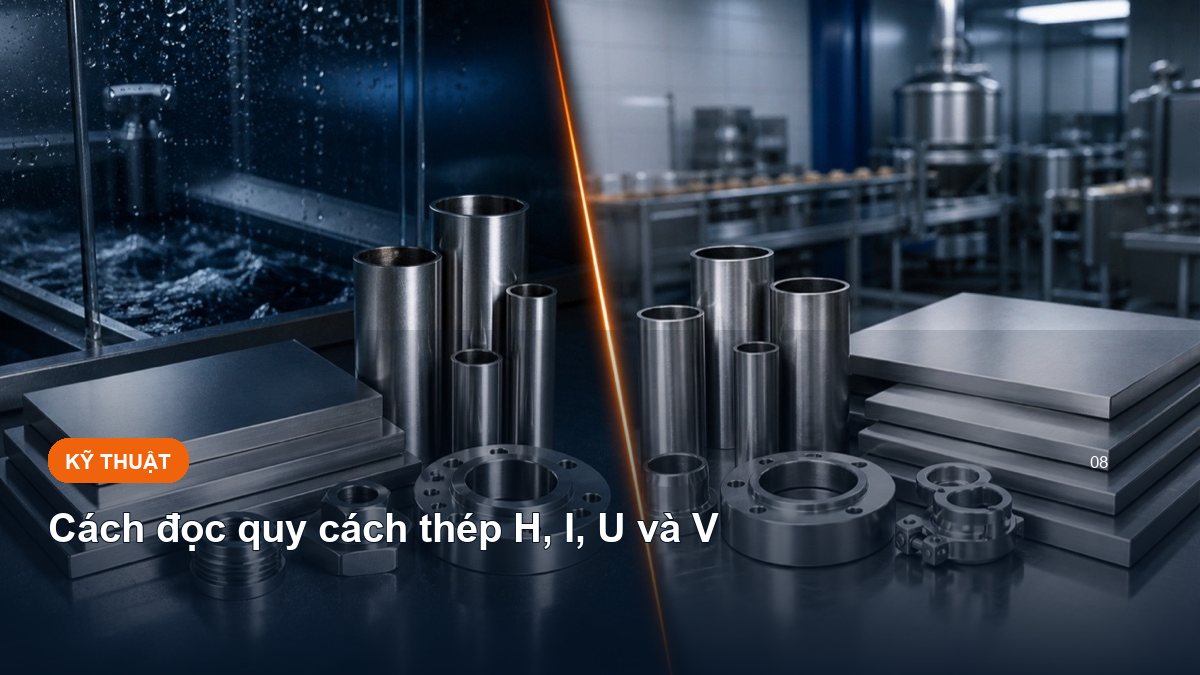 Cách đọc quy cách thép H, I, U và V