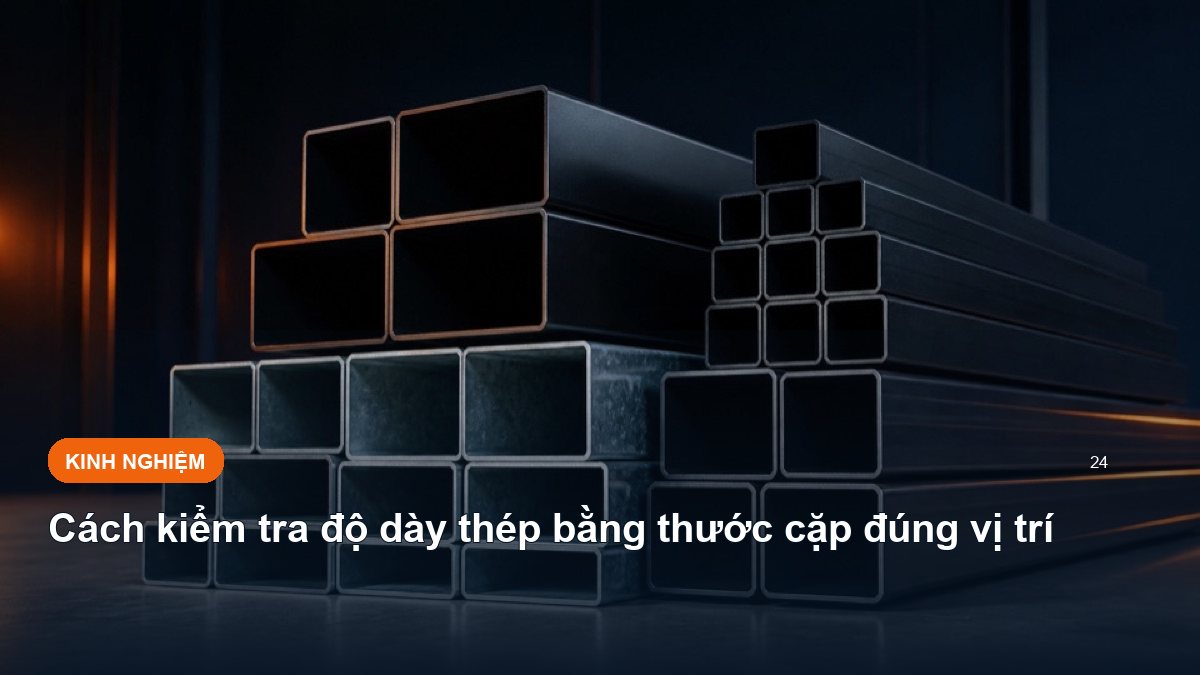 Cách kiểm tra độ dày thép bằng thước cặp đúng vị trí