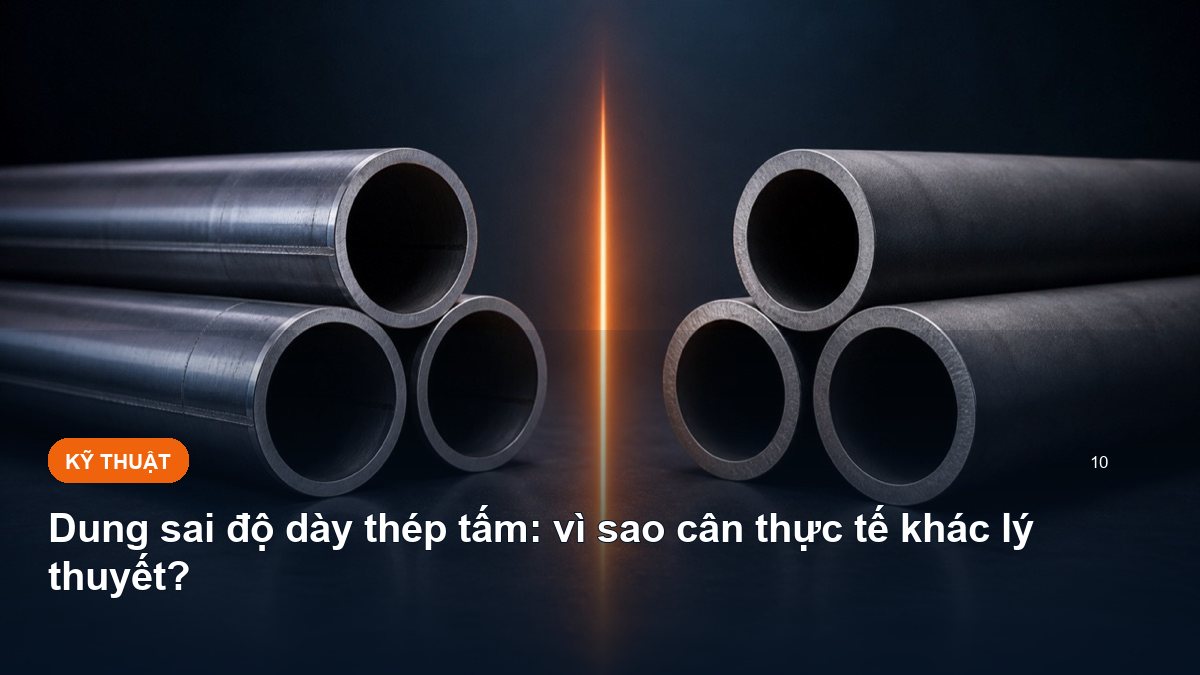 Dung sai độ dày thép tấm: vì sao cân thực tế khác lý thuyết?