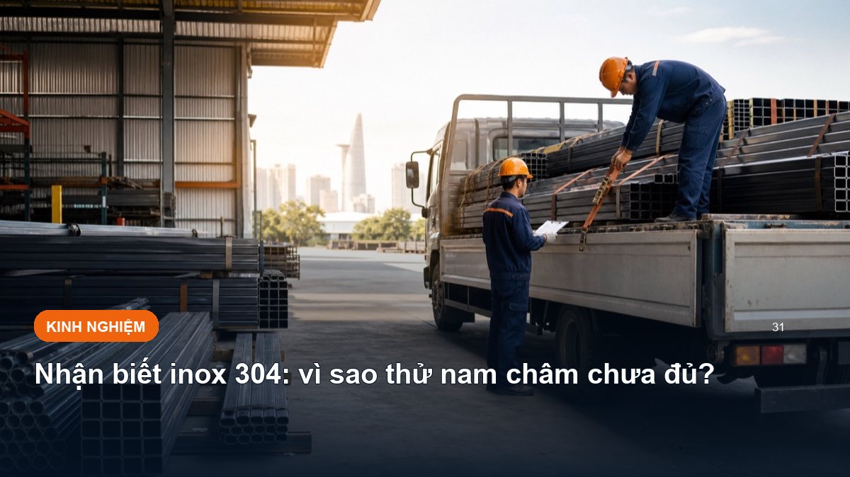 Nhận biết inox 304: vì sao thử nam châm chưa đủ?