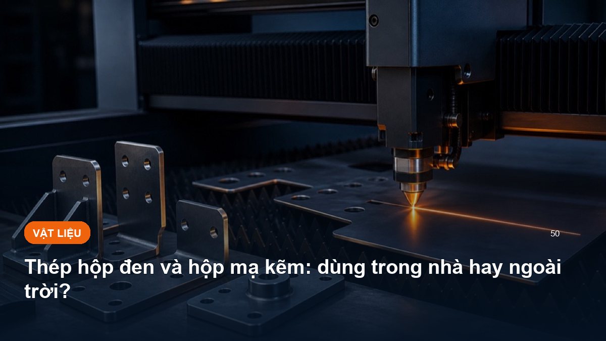 Thép hộp đen và hộp mạ kẽm: dùng trong nhà hay ngoài trời?